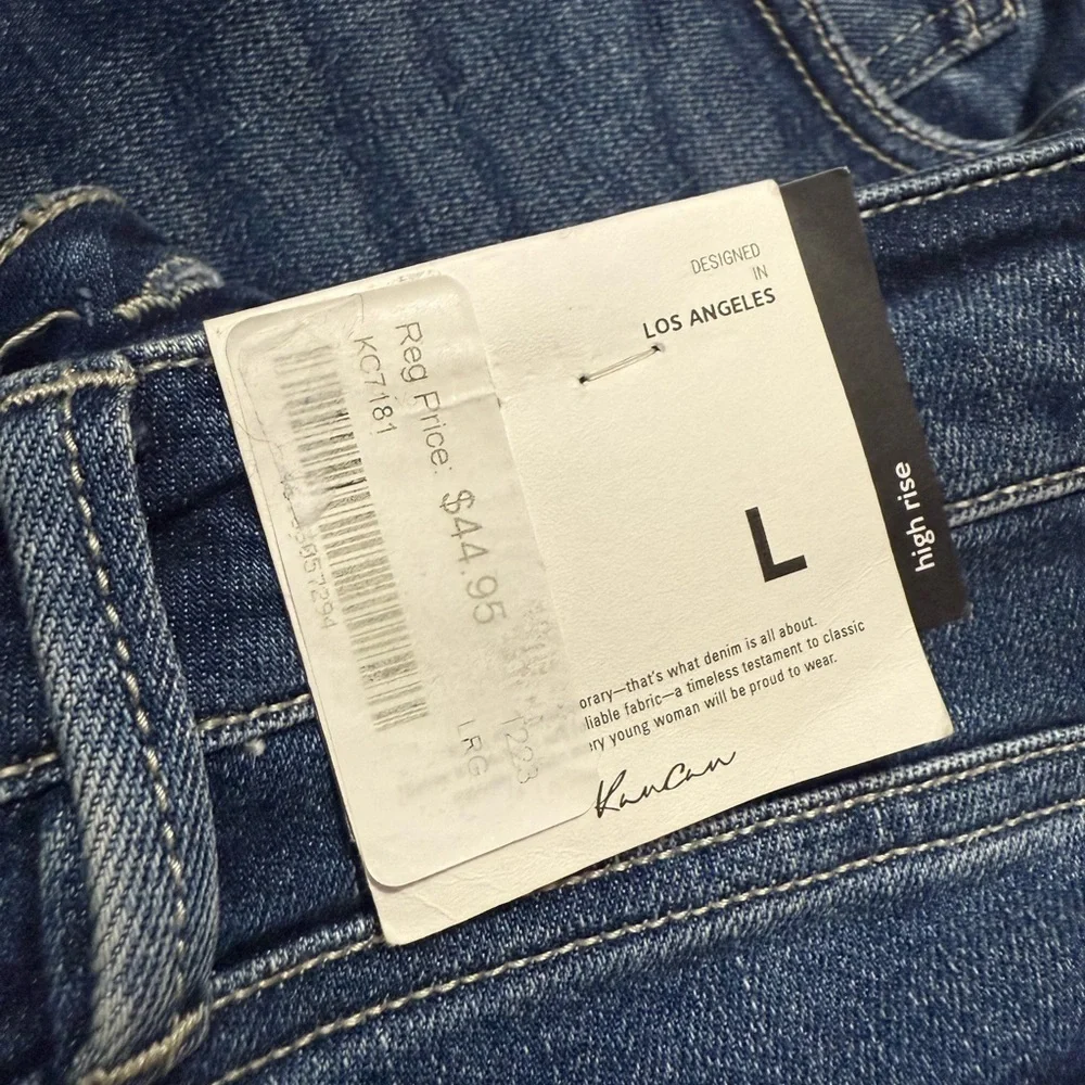 KanCan high rise Women's Classic Blue Jean Shorts - Picture 3 of 9